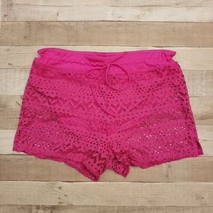 Womens 2XL swim bottoms in hot pink.